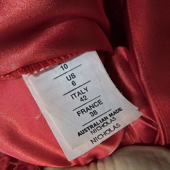 Revolve Nicholas Red Floral Lace Rouleau Ball Midi Dress Cocktail Wedding guest - Picture 10 of 11